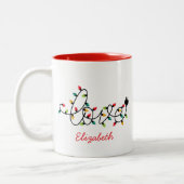 Kerstlichten Liefde Tweekleurige Koffiemok (Links)