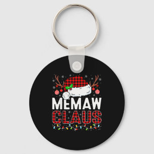 Kerstlichten Memaw Claus Familie Matching Kerstmis Sleutelhanger