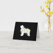 Kerstlichten Newfoundland Hondenliefhebbers Kaart (Gele Bloem)