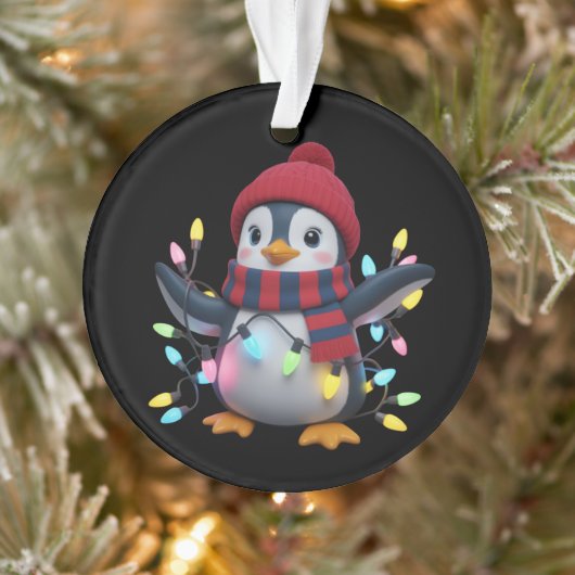 Kerstlichten Pinguïn met Kerstmuts Pinguïns Ornament (Boom)