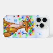 Kerstlichten Rendier iPhone Hoesje (Achterkant horizontaal)