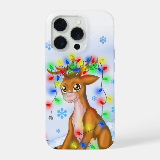Kerstlichten Rendier iPhone Hoesje (Achterkant)