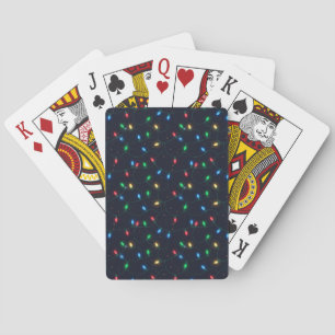 Kerstlichten Slinger Naadloos Patroon Pokerkaarten
