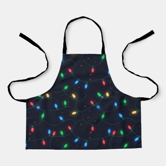 Kerstlichten Slinger Naadloos Patroon Schort (Voorkant)