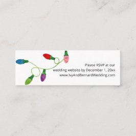 Kerstlichten Trouwwebsite RSVP Mini Visitekaartje