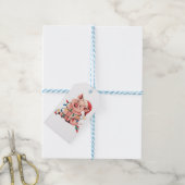 Kerstlichten Varken met Kerstmuts - Varkensliefheb Cadeaulabel (Met Touw)