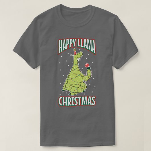 Kerstlichten wintervakantie blije diersoort t-shirt (Design voorkant)