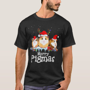 Kerstlichterij met cavia's t-shirt