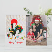 Kerstlichtjes, ballen, cadeaus en Kerstman (Staand voorkant)