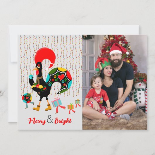 Kerstlichtjes, ballen, cadeaus en Kerstman (Voorkant)