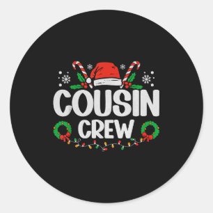 Kerstlichtjes Familie Matching Pyjama voor Neven e Ronde Sticker