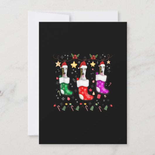 Kerstlichtjes Geschenk Grappige Kersthond Kaart (Voorkant)