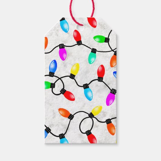 Kerstlichtjes In De Sneeuw Cadeaulabel (Voorkant)