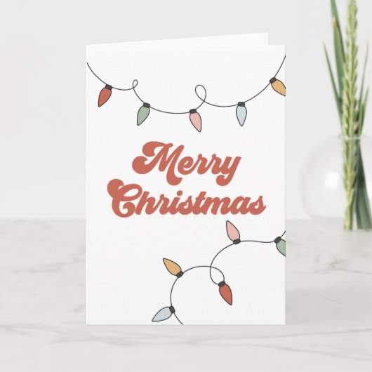 Kerstlichtjes in groovy stijl kaart (Voorkant)