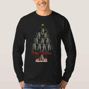 Kerstlichtjes Kerstman Ierse Wolfshond Hond Kerstb T-shirt