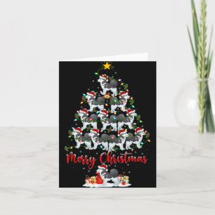 Kerstlichtjes Kerstman Siberische Husky Hond Kerst Kaart