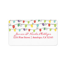 Kerstlichtjes Leuk Kerstkaart Adreslabels