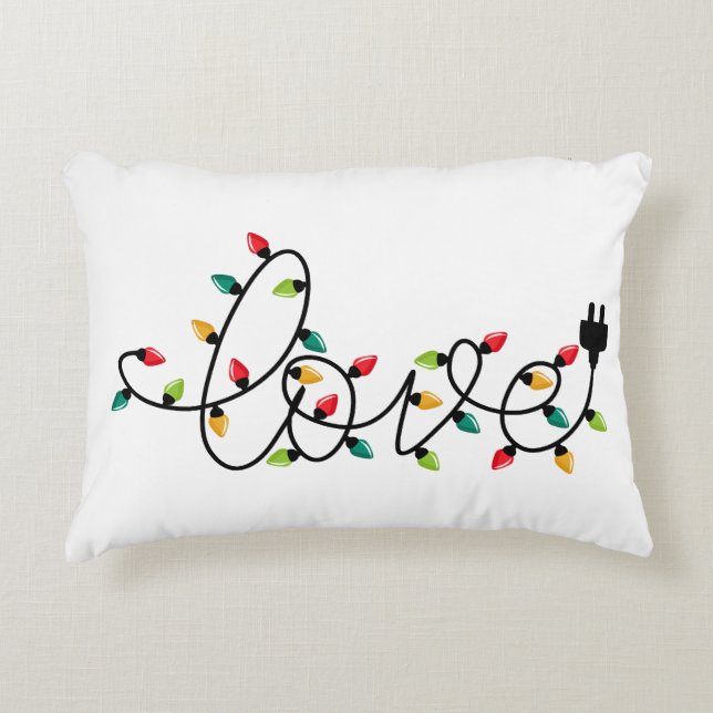 Kerstlichtjes Liefde Accent Kussen (Voorkant)