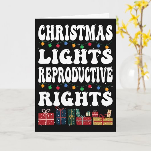 Kerstlichtjes Reproductieve Rechten Pro-choice Fem Kaart (Gele Bloem)