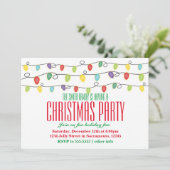Kerstlichtjes Vakantie Feestelijke Feest Uitnodigi Kaart (Staand voorkant)