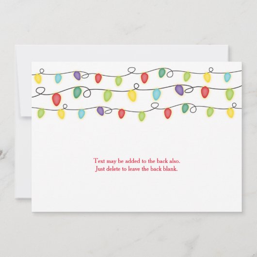 Kerstlichtjes Vakantie Feestelijke Feest Uitnodigi Kaart (Achterkant)