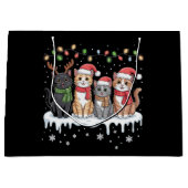 Kerstlichtjes voor katten Kerstman Kattenliefhebbe Groot Cadeauzakje (Voorkant)