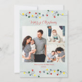 Kerstlichtjes Vrolijk Kerstmis Familie Foto Feestdagenkaart (Voorkant)