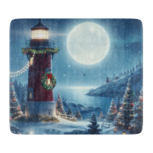 Kerstlichtop nautisch thema snijplank