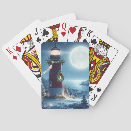 Kerstlichtopstand voor zee pokerkaarten (Achterkant)