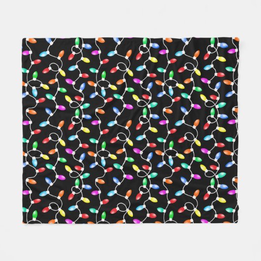 Kerstlichtpatroon Fleece Deken (Voorkant (Horizontaal))