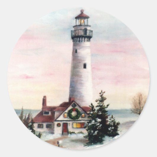 Kerstlichtsticker Ronde Sticker (Voorkant)