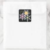 Kerstlichtstickers Vierkante Sticker (Tas)