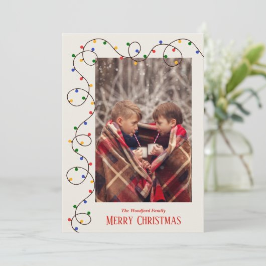 Kerstlichtstranskaart Feestdagenkaart (Staand voorkant)