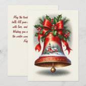 Kerstlied Belletje Feestdagenkaart (Voorkant / Achterkant)