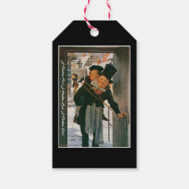 Kerstlied "Bob Cratchit en Kleine Tim" Cadeaulabel