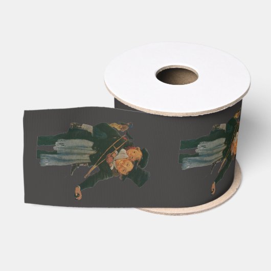 Kerstlied "Bob Cratchit en Kleine Tim" Grosgrain Lint (Spoel)
