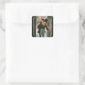 Kerstlied "Bob Cratchit en Kleine Tim" Vierkante Sticker (Tas)