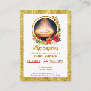 Kerstlied Dienst Kerst Uitnodiging Informatiekaartje