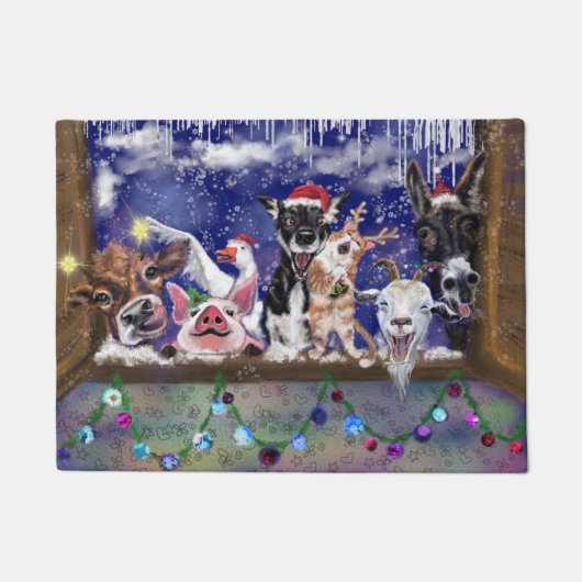 Kerstlied - Dierenfeest Deurmat (Voorkant)