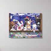 Kerstlied - Dierenfeest - Vrolijk Kerstfeest - Canvas Afdruk (Voorkant)