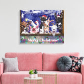 Kerstlied - Dierenfeest - Vrolijk Kerstfeest - Canvas Afdruk (Insitu (Woonkamer))