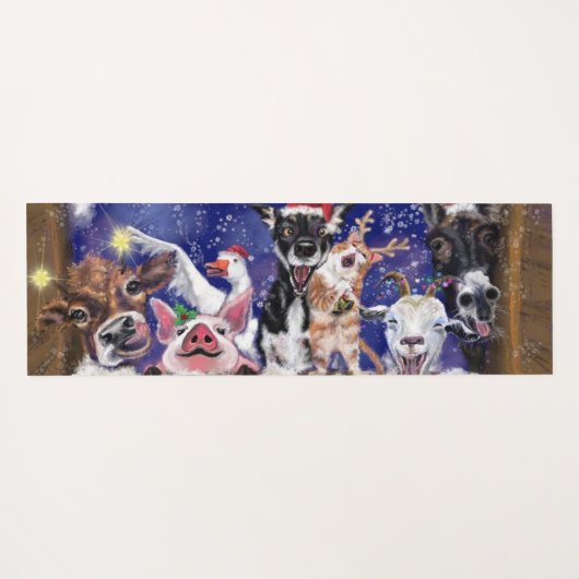 Kerstlied - Dierenfeest Yogamat (Achterkant (horizontaal))