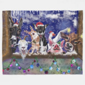 kerstlied - Happy Animal Party Funny Painting Fleece Deken (Voorkant (Horizontaal))