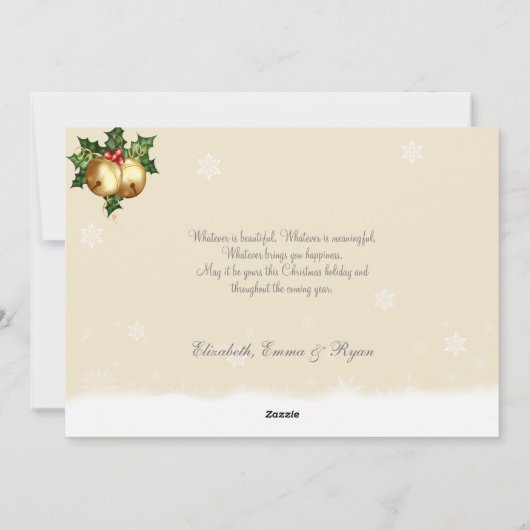 Kerstlied Jingle Bells Foto Feestdagenkaart (Achterkant)