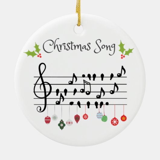 kerstlied keramisch ornament (Achterkant)