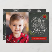 Kerstlied Kerstkaart met belletjes Plat Kerstkaart (Voorkant / Achterkant)