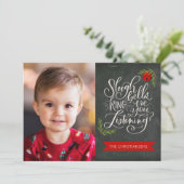 Kerstlied Kerstkaart met sleeëklokken Plat Vakanti (Staand voorkant)