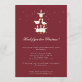 Kerstlied kerstliedjes zingende gans uitnodiging (Voorkant)