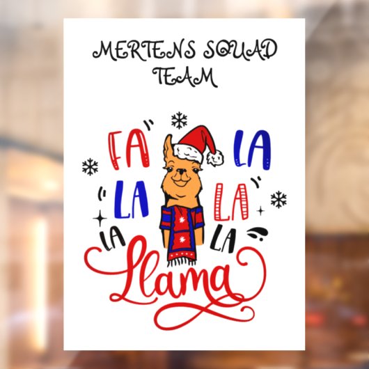 Kerstlied Llama Home Storefront Name Vinyl SM Raamsticker (Vel 2)