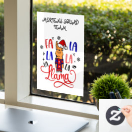 Kerstlied Llama Home Storefront Name Vinyl SM Raamsticker